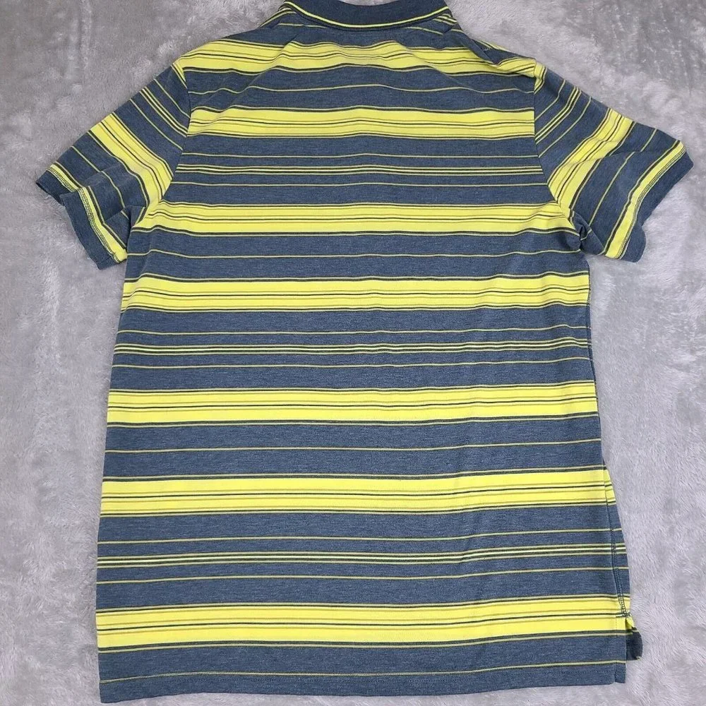 Nike Dri-Fit Tennis Polo Shirt Mens Size X-Large Yellow Grey Striped Pullover - Picture 10 of 10